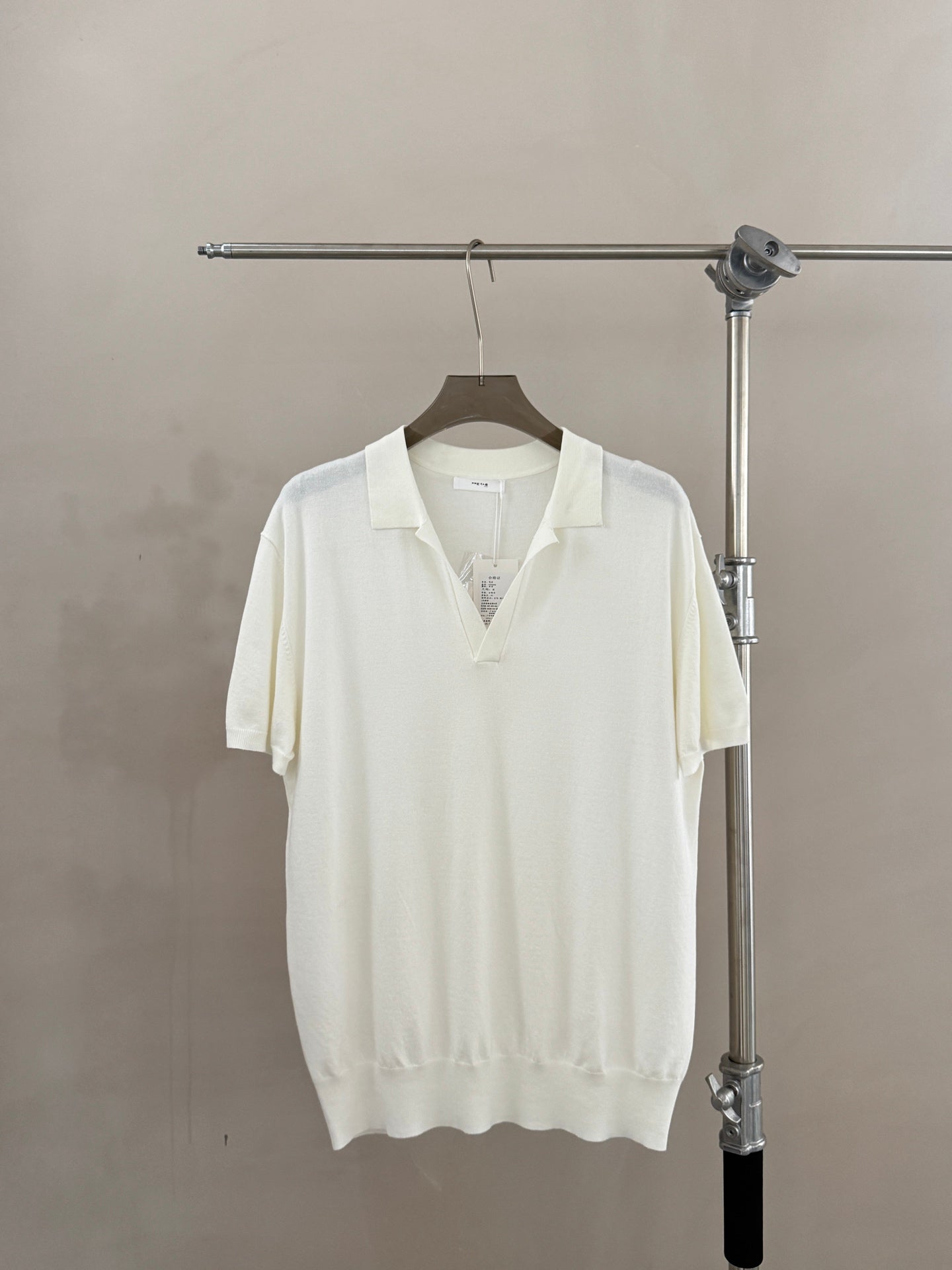 Relaxed Open-Collar Knit Polo