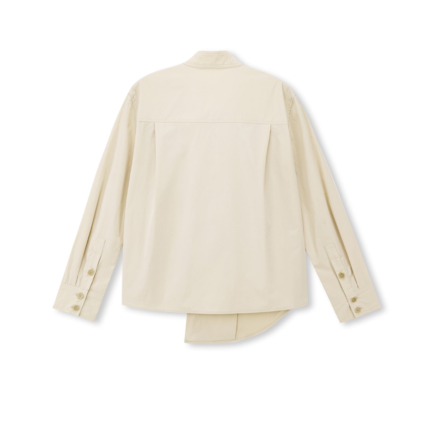 Asymmetric Stand-Collar Shirt