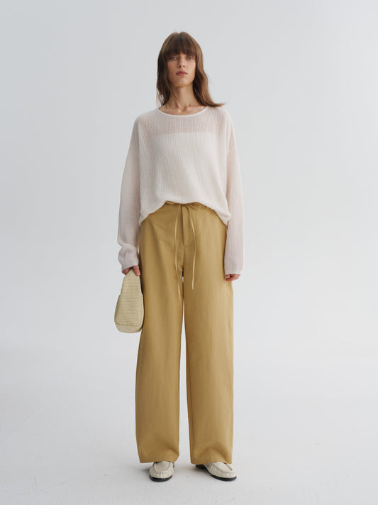 Tie-Waist Wide-Leg Pants