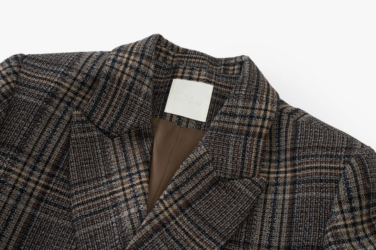 Glen Check Wool-Blend Double-Breasted Blazer