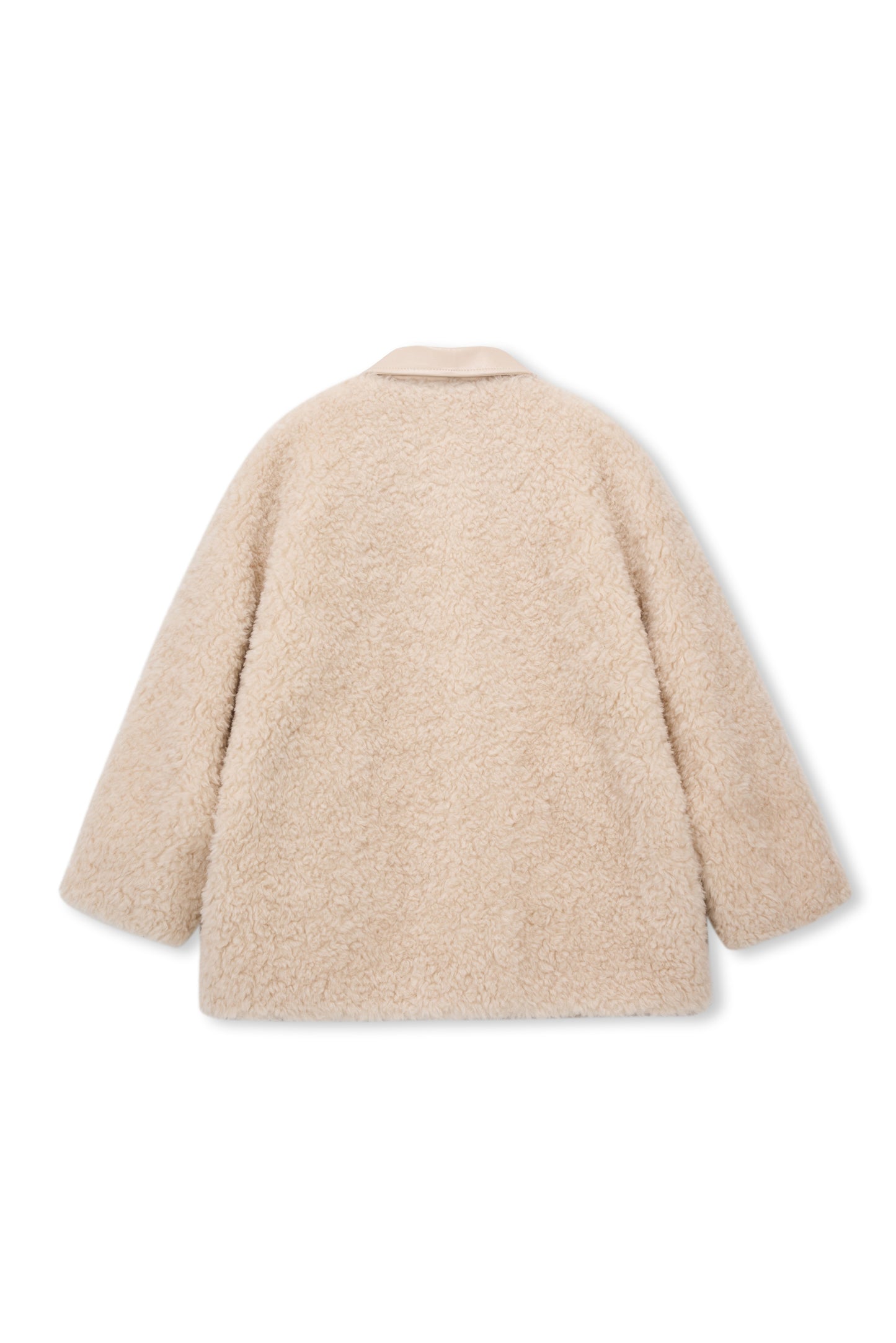 Contrast Leather Shearling