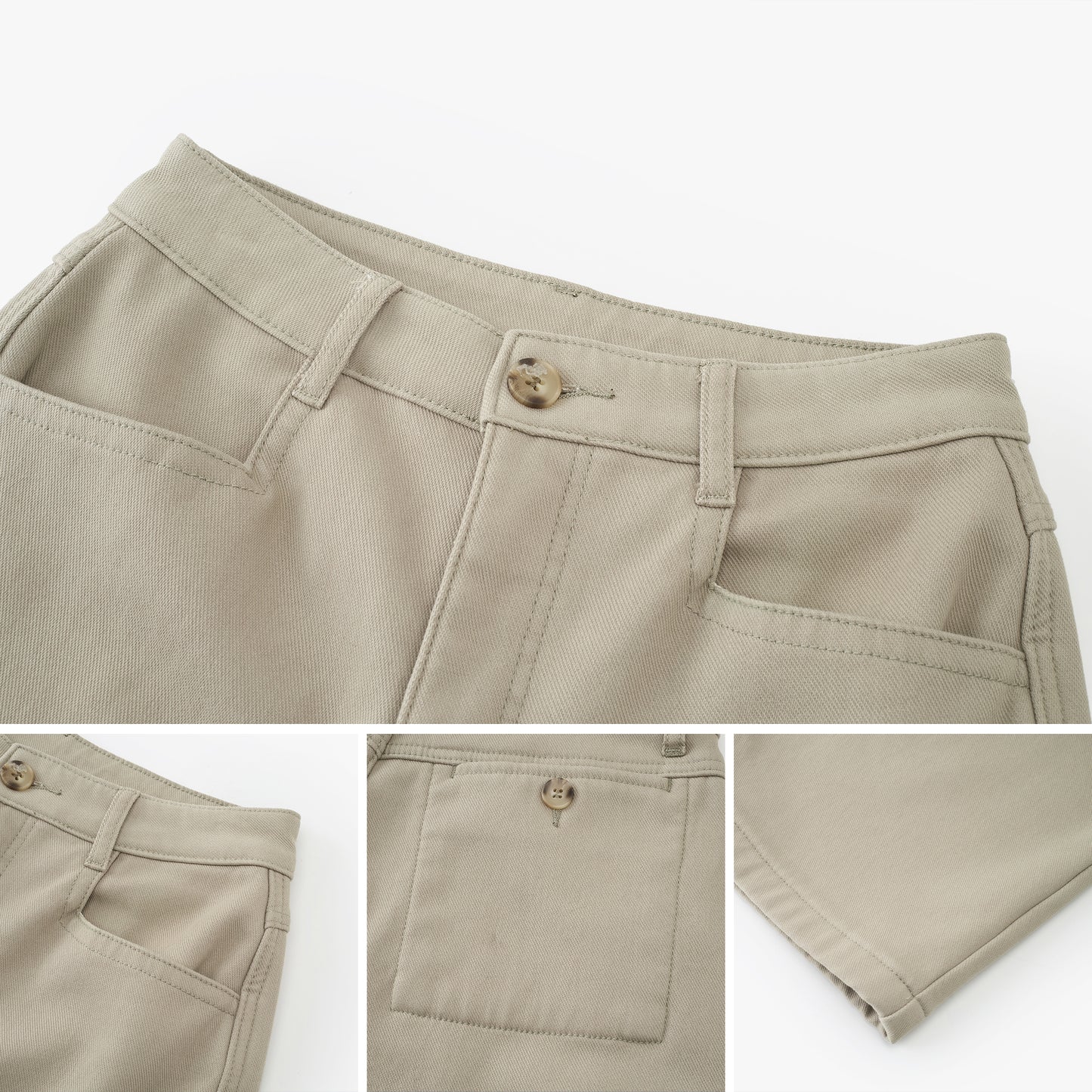 Clean Cotton-Stretch Wide-Leg Pants