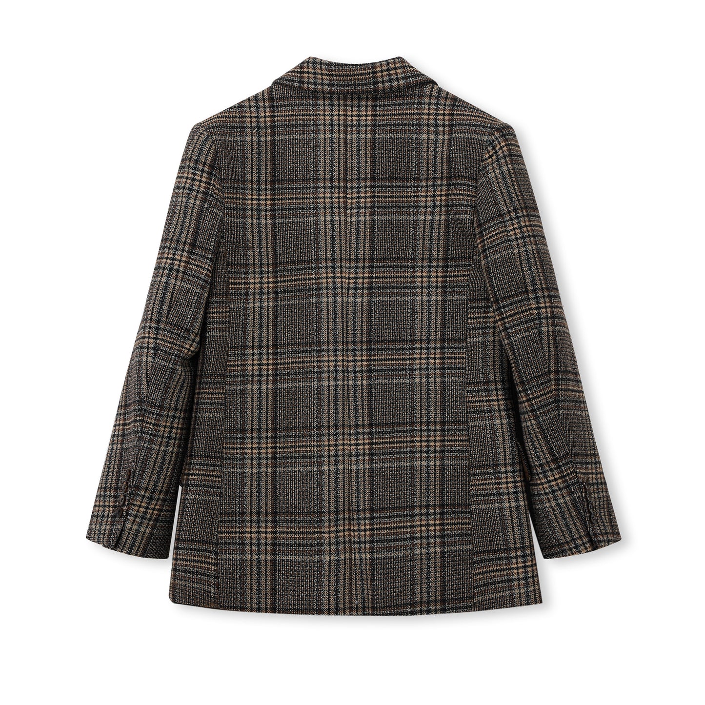 Plaid Double-Breasted Wool-Blend Blazer