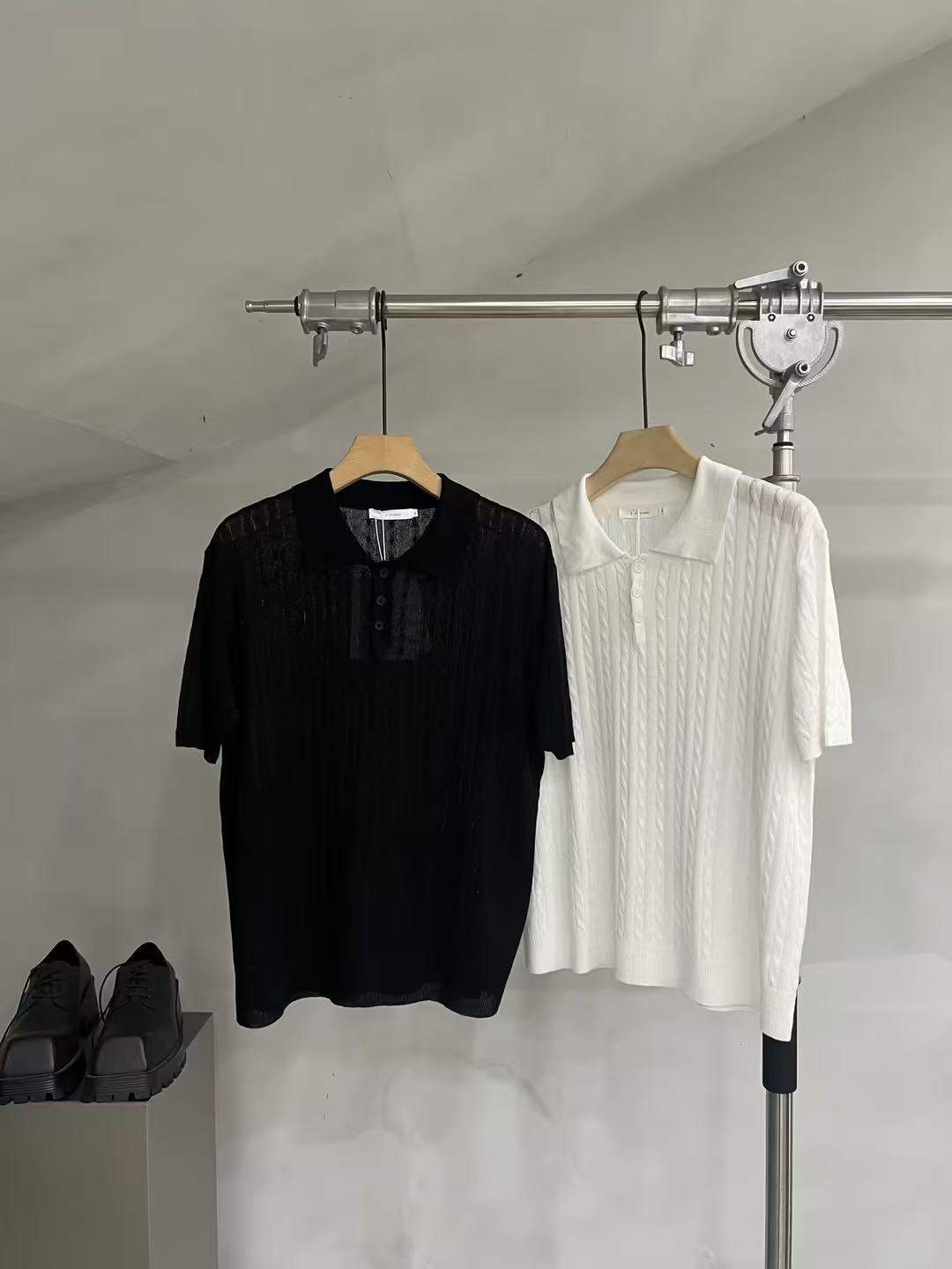 Cable-Texture Slim-Fit Knit Polo Shirt