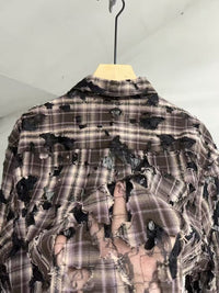Deconstructed Plaid Distressed Shirt