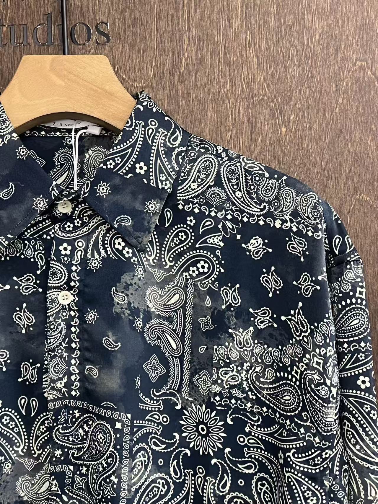 Paisley Patchwork Long-Sleeve Shirt