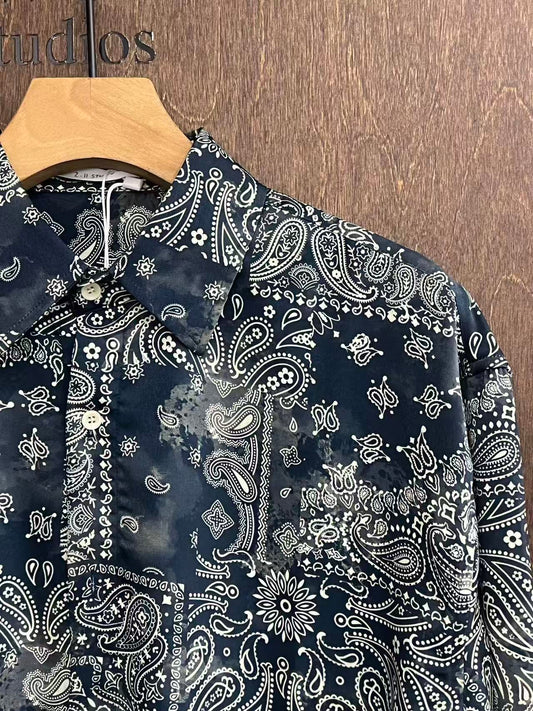 Paisley Patchwork Long-Sleeve Shirt