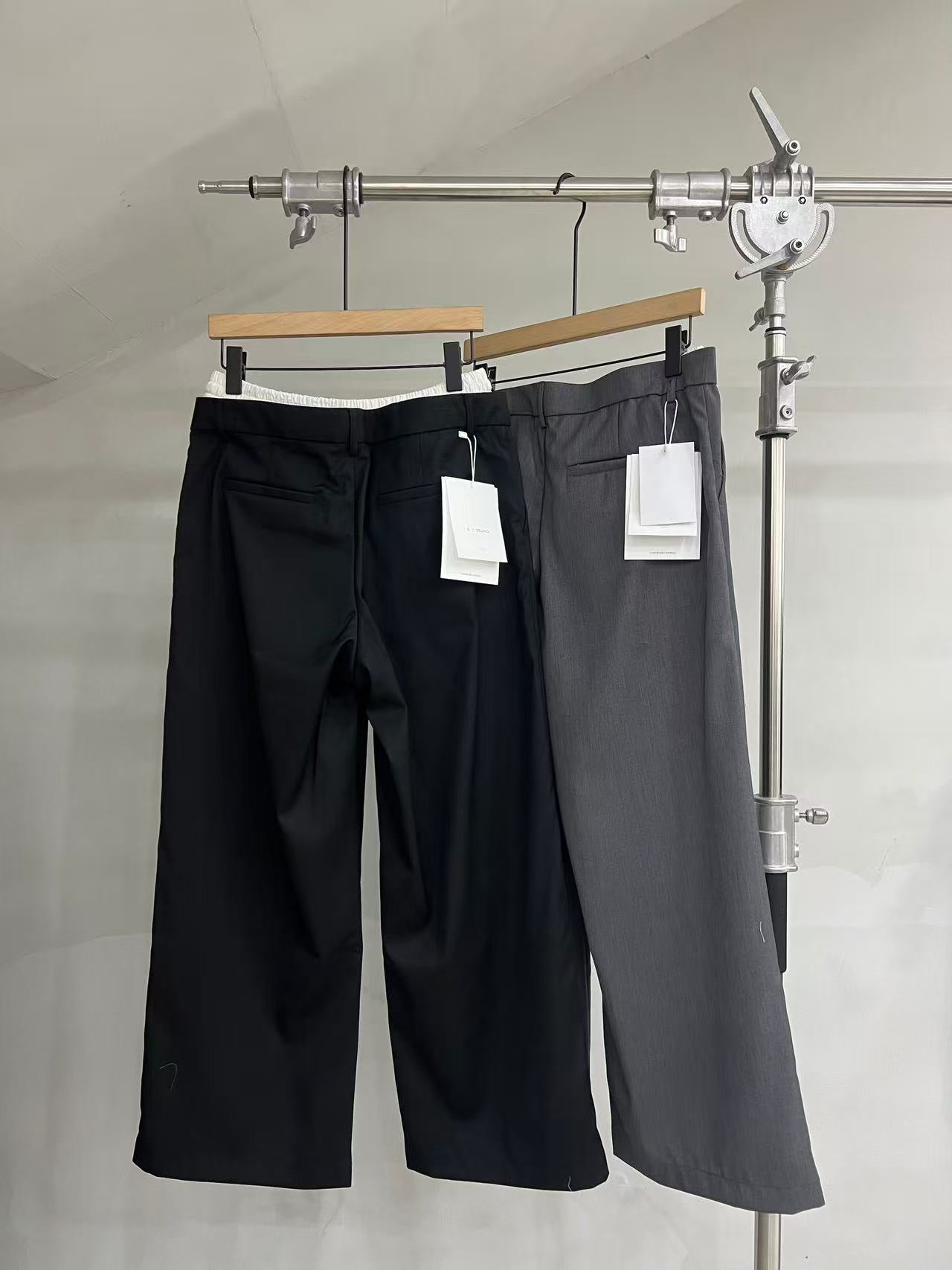 Layered-Waist Wide-Leg Trousers