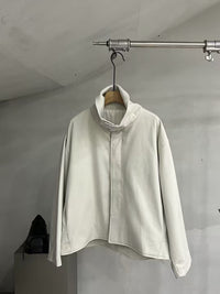 Wrap-Front Stand-Collar Cotton Jacket