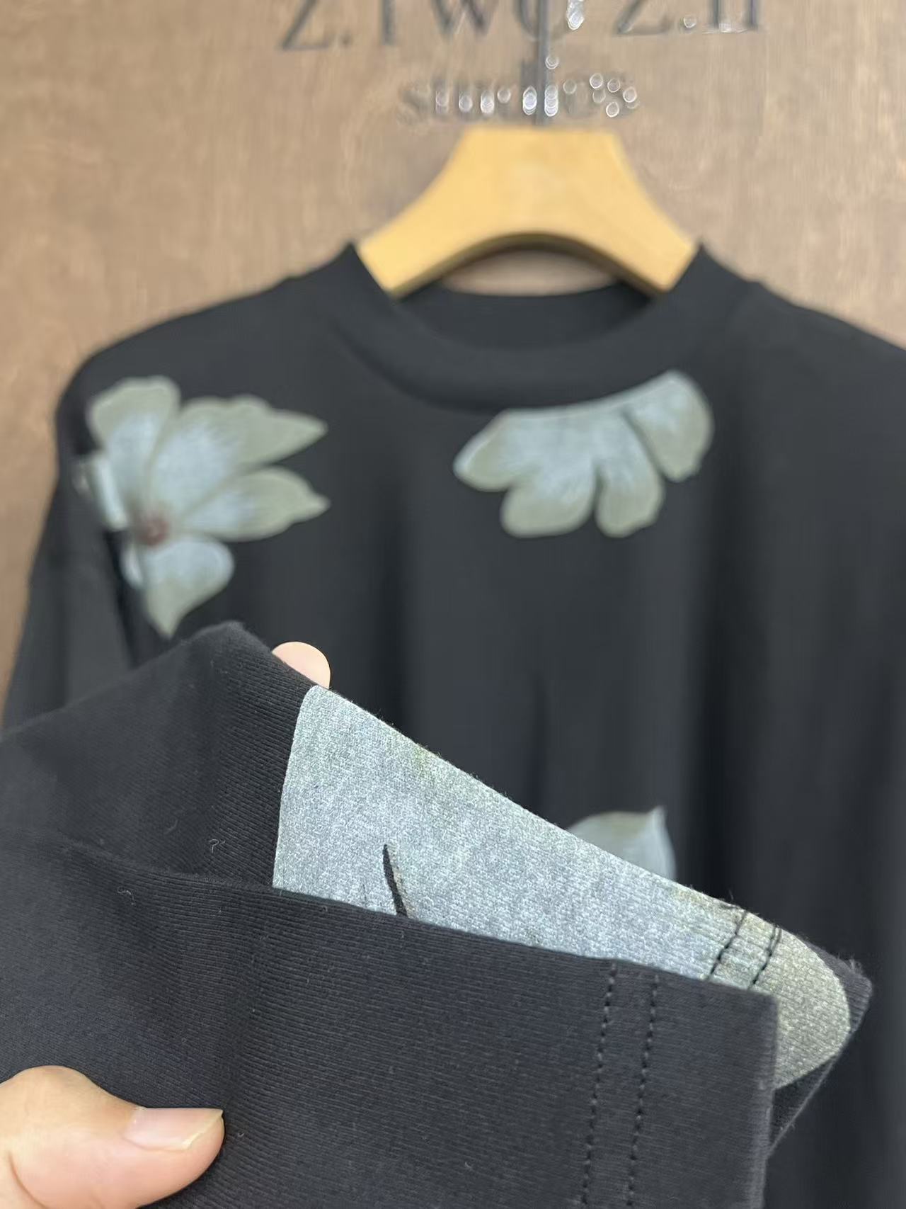 Painterly Floral Relaxed Long-Sleeve Tee