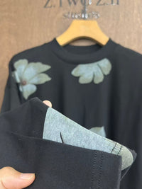 Painterly Floral Relaxed Long-Sleeve Tee