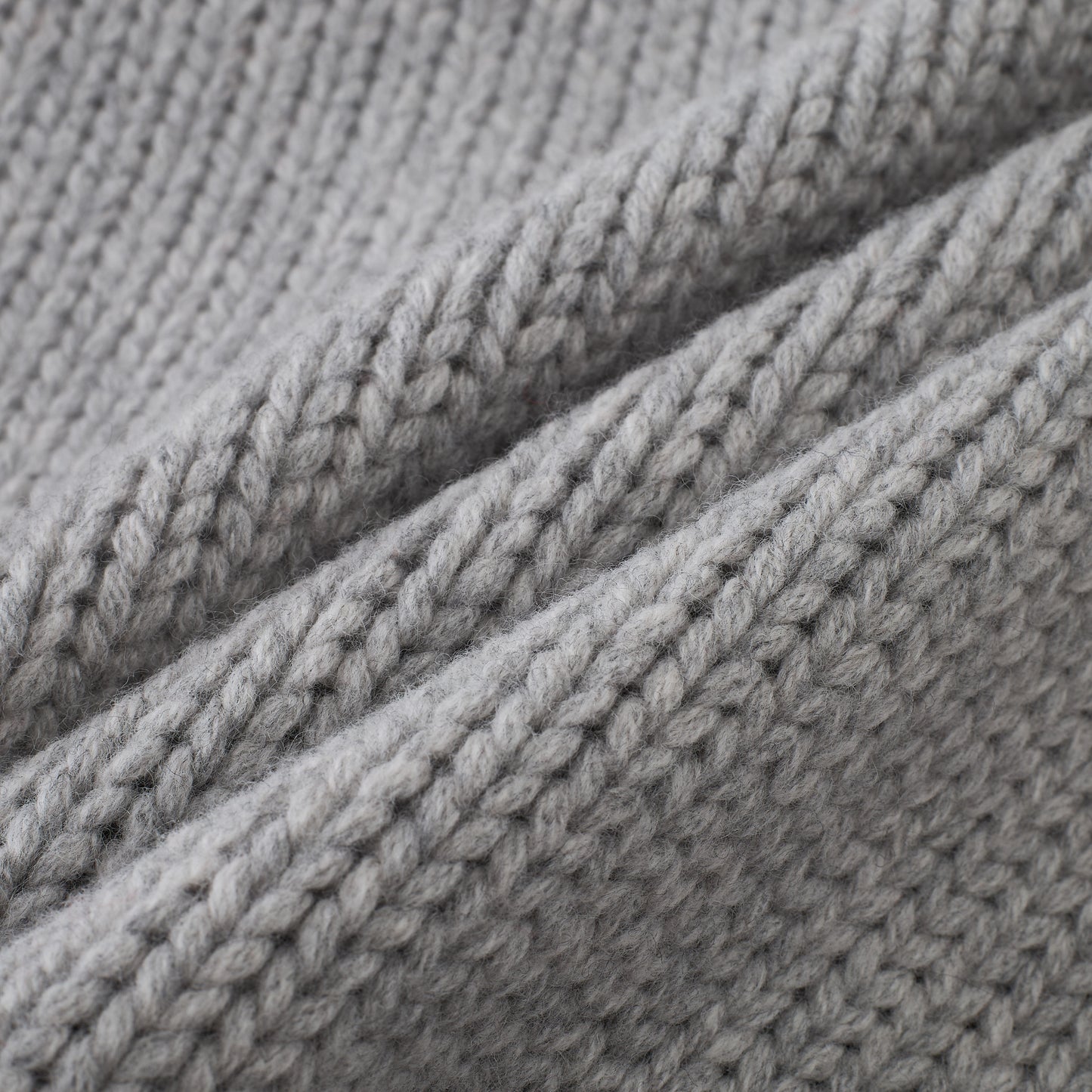 Scarf-Trim Wool Button Cardigan