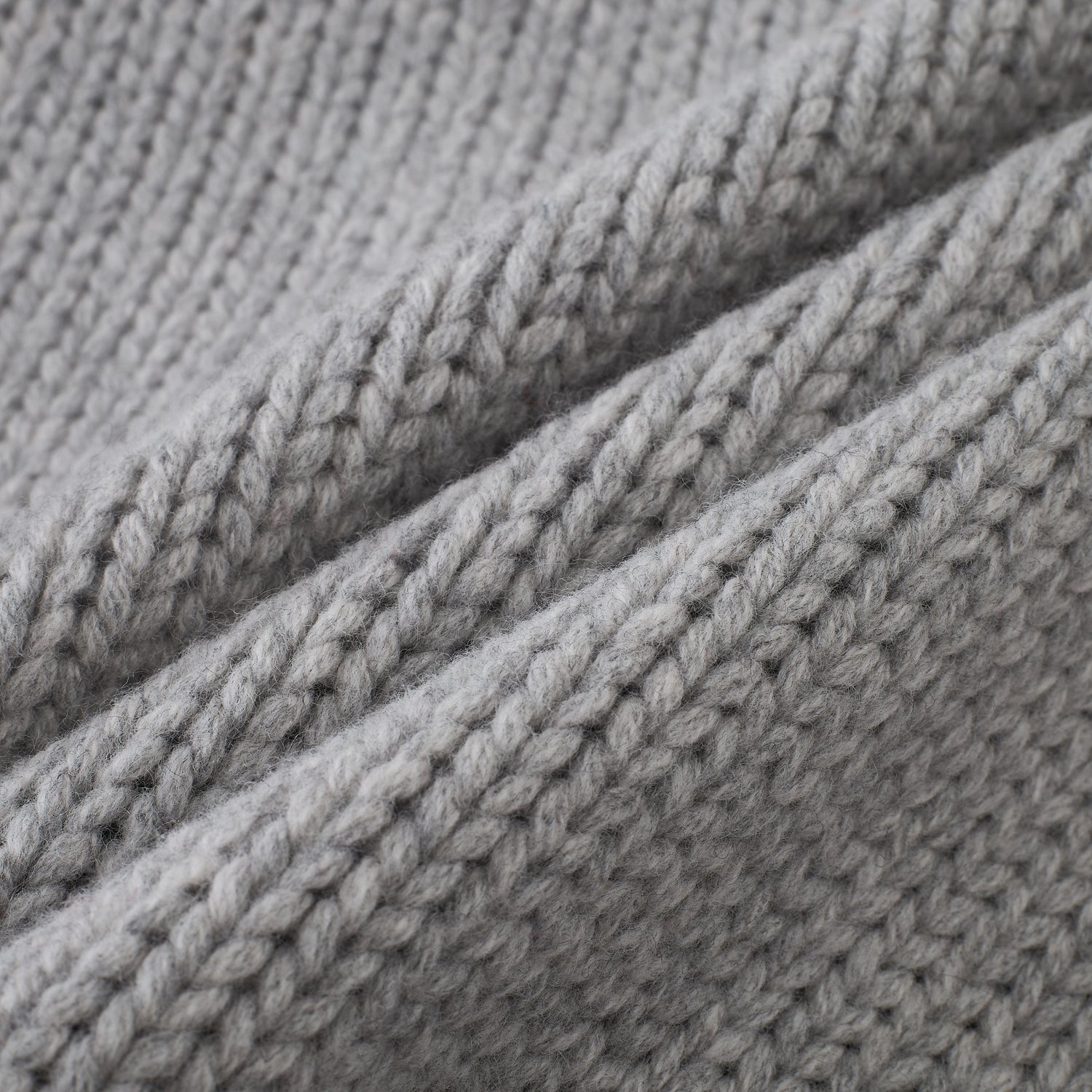 Scarf-Trim Wool Button Cardigan