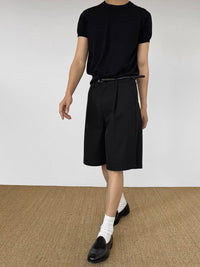 Tailored Pleated Bermuda Shorts