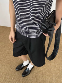 Tailored Pleated Bermuda Shorts