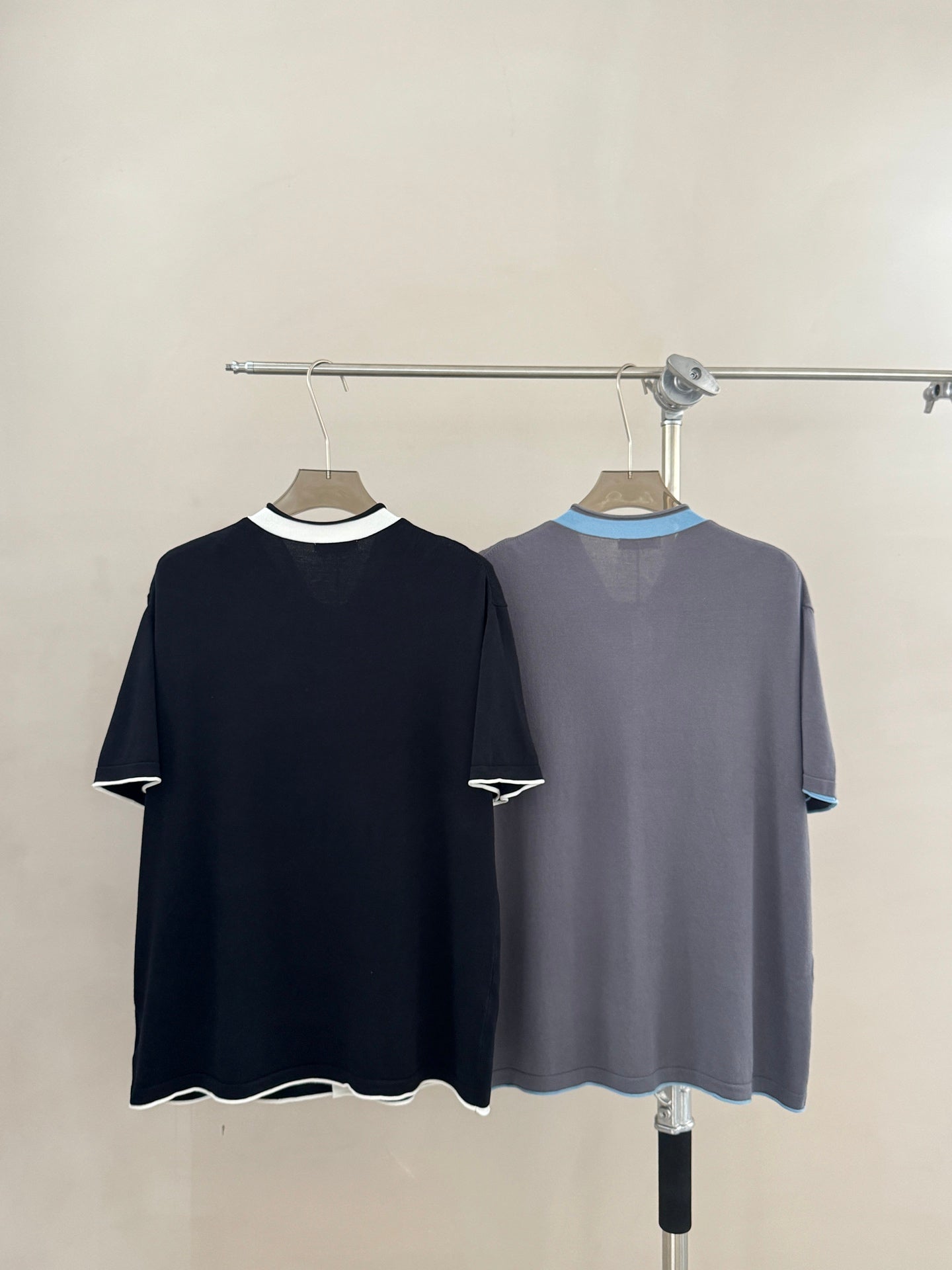 Contrast-Trim Short Sleeve Knit Cardigan