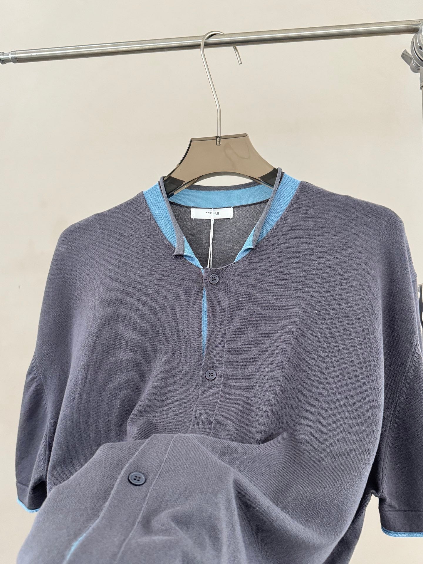 Contrast-Trim Short Sleeve Knit Cardigan