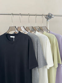 Fine Knit Crew Neck Short Sleeve Tee