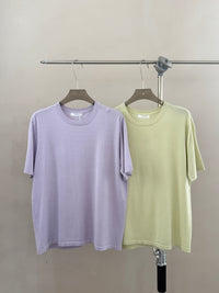 Fine Knit Crew Neck Short Sleeve Tee
