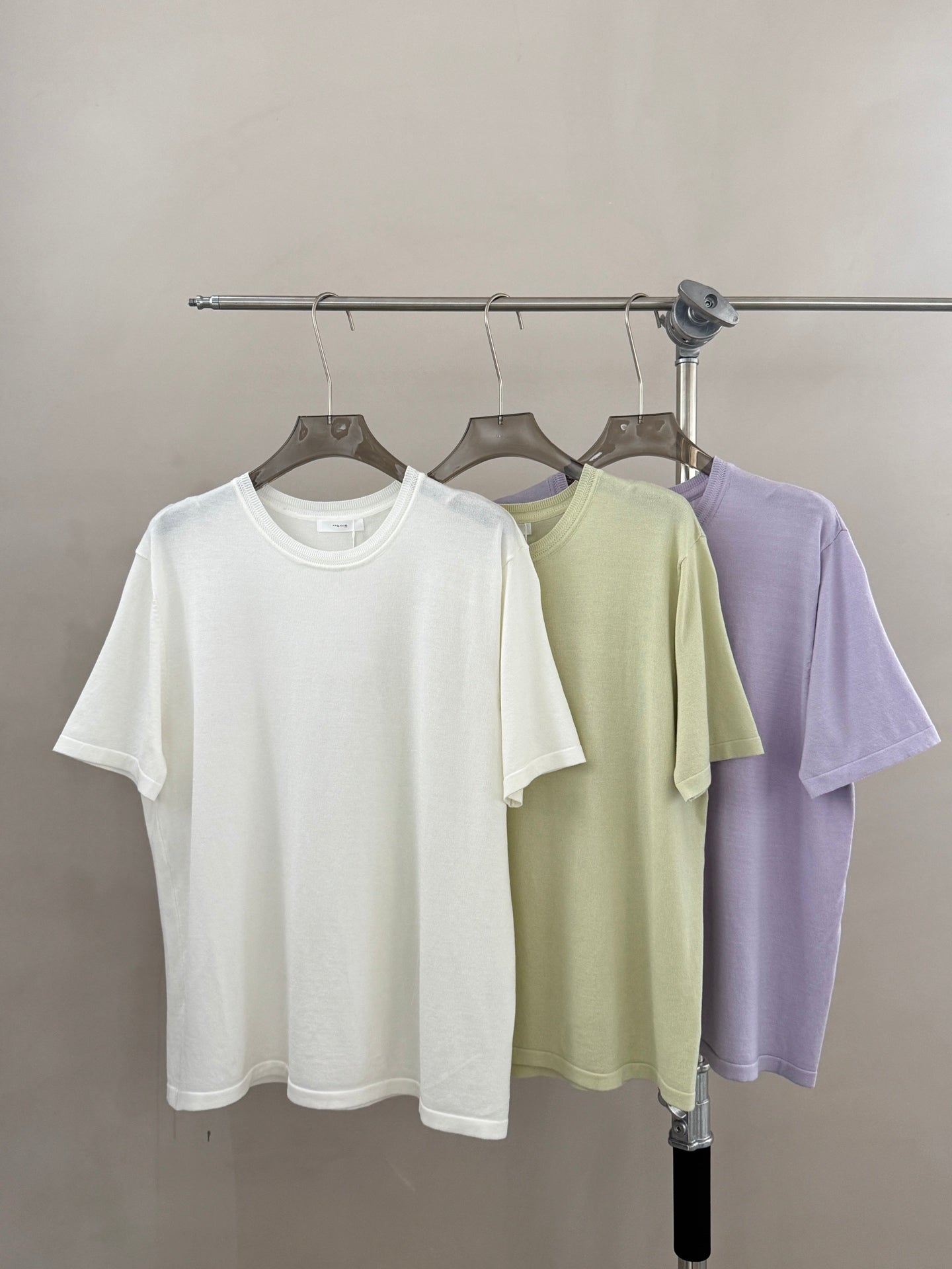 Fine Knit Crew Neck Short Sleeve Tee