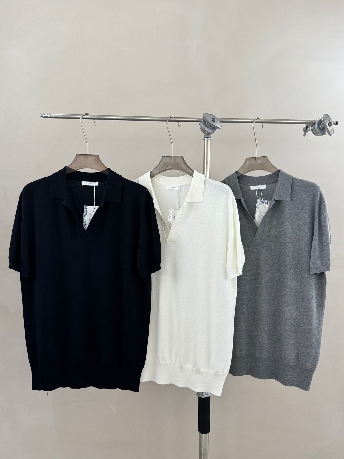 Relaxed Open-Collar Knit Polo