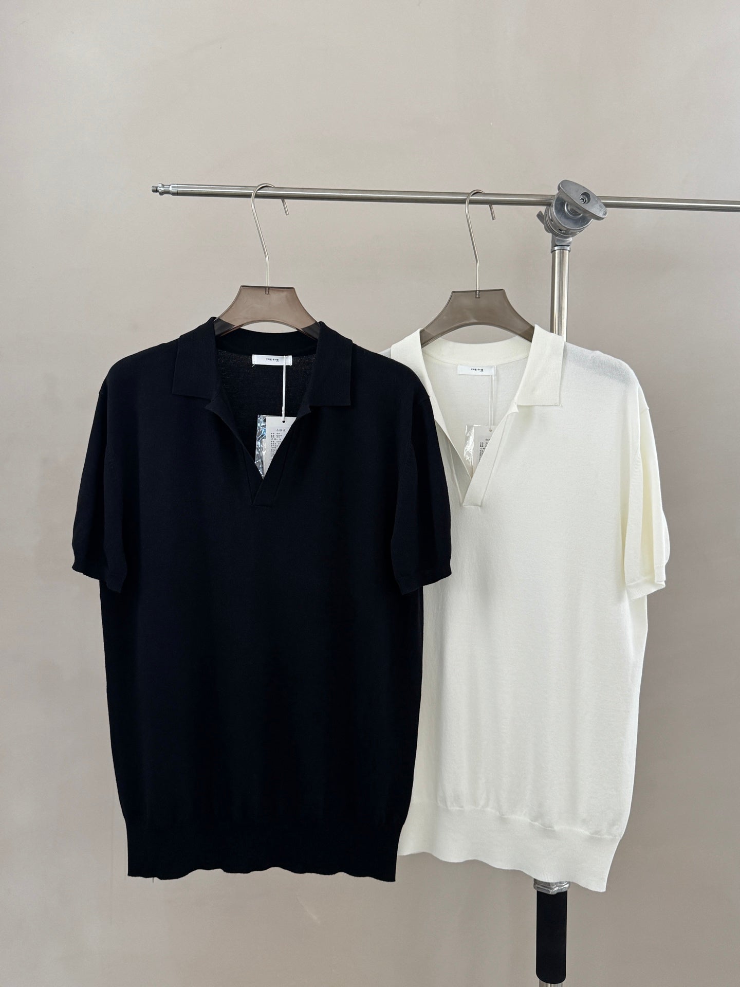 Relaxed Open-Collar Knit Polo