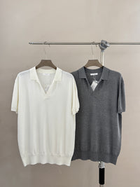Relaxed Open-Collar Knit Polo