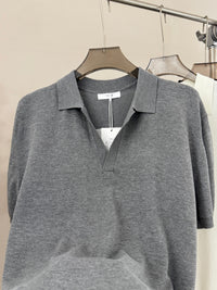 Relaxed Open-Collar Knit Polo
