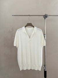 Relaxed Open-Collar Knit Polo
