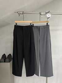 Tailored Wide-Leg Crease Trousers