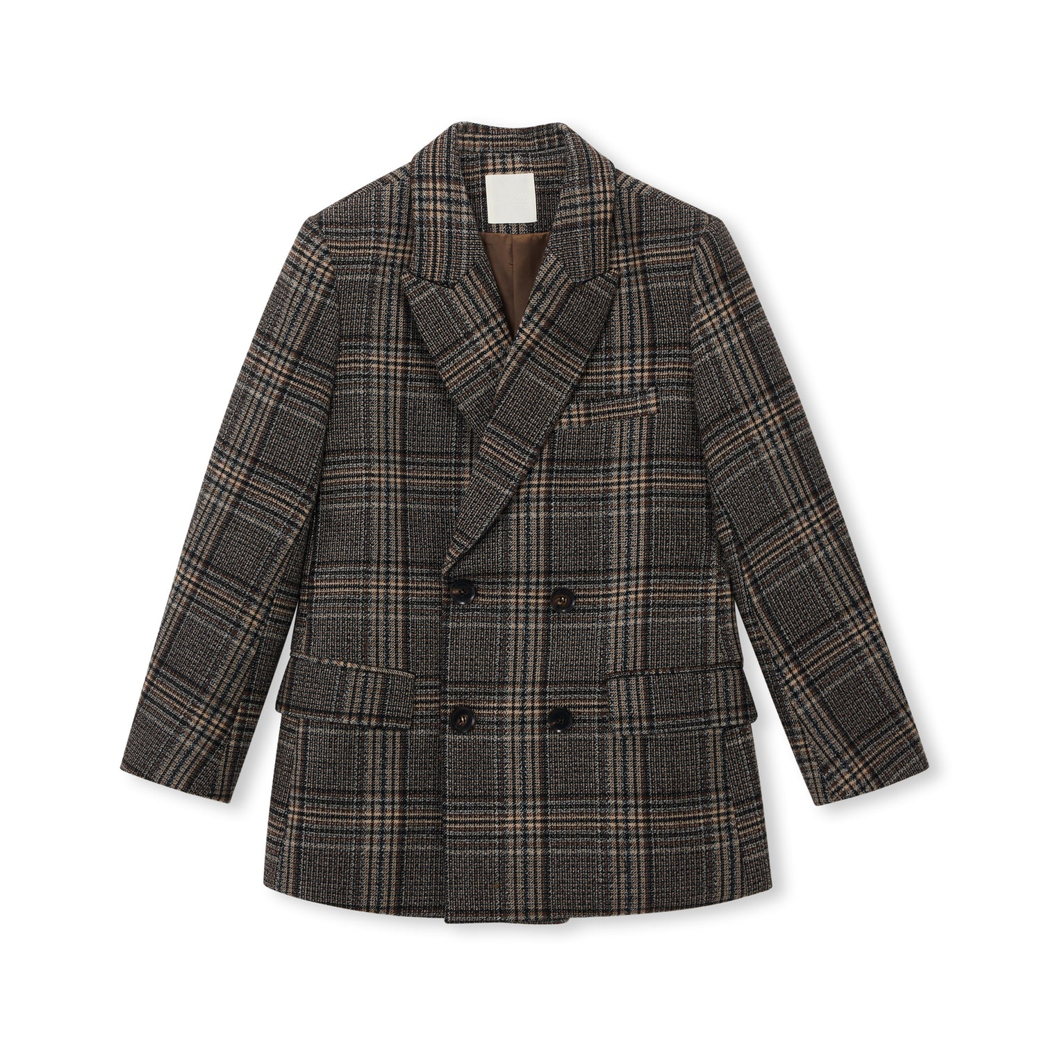 Glen Check Wool-Blend Double-Breasted Blazer