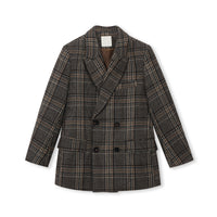 Glen Check Wool-Blend Double-Breasted Blazer