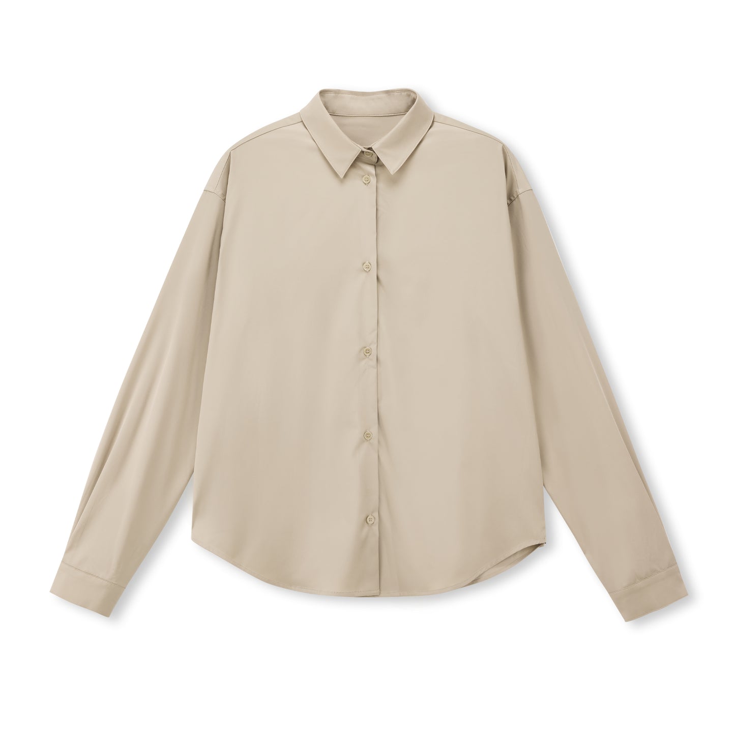 Plant-Fiber Blend Relaxed Long-Sleeve Shirt