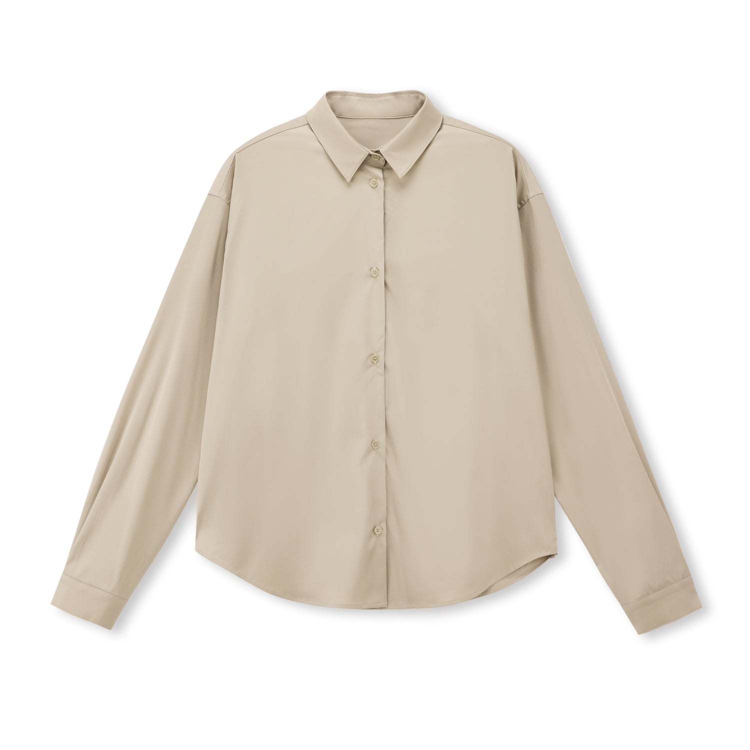 Plant-Fiber Blend Relaxed Long-Sleeve Shirt