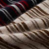 Striped Button-Front Wool-Blend Stand-Collar Cardigan