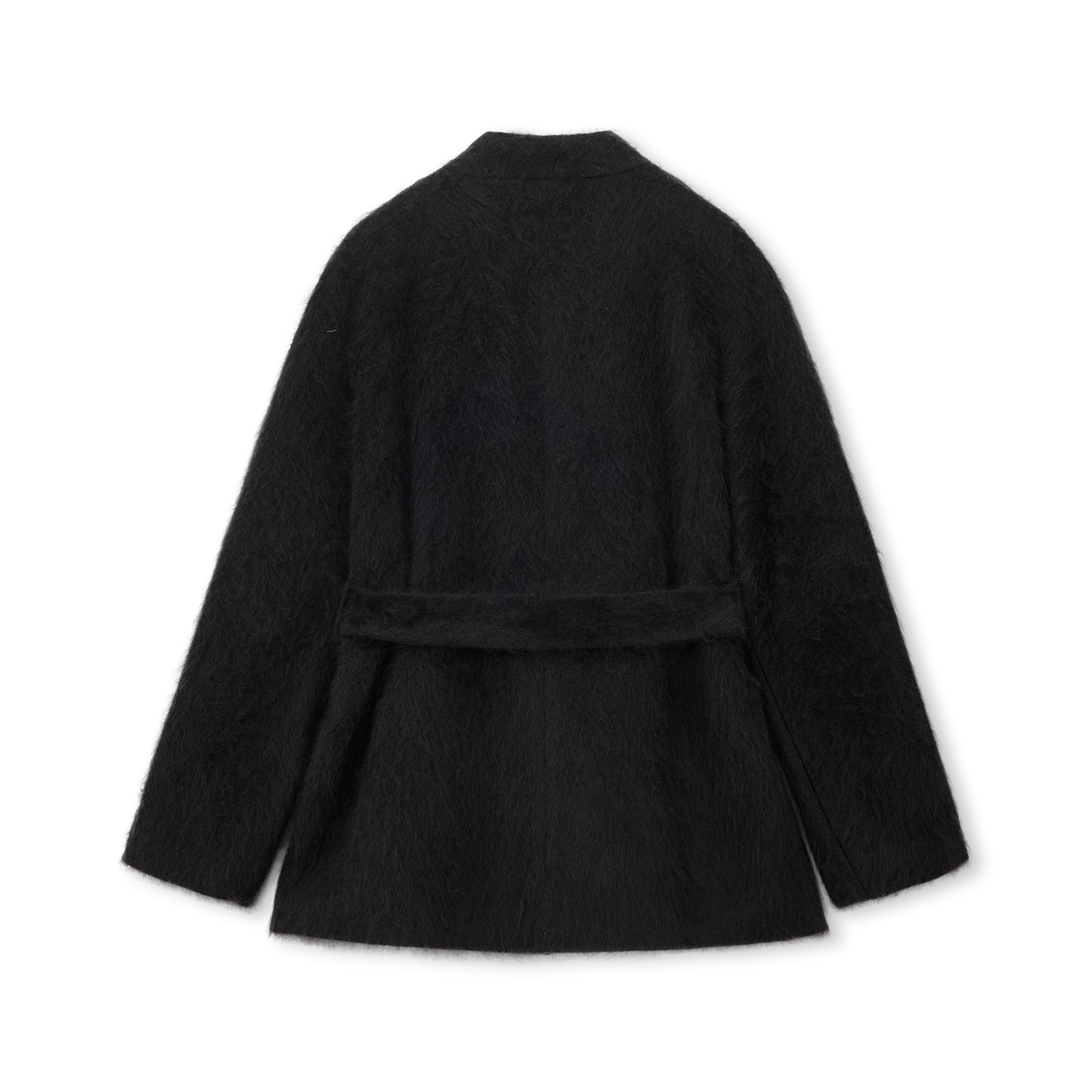 Brushed Belted Wool-Blend Knit Jacket