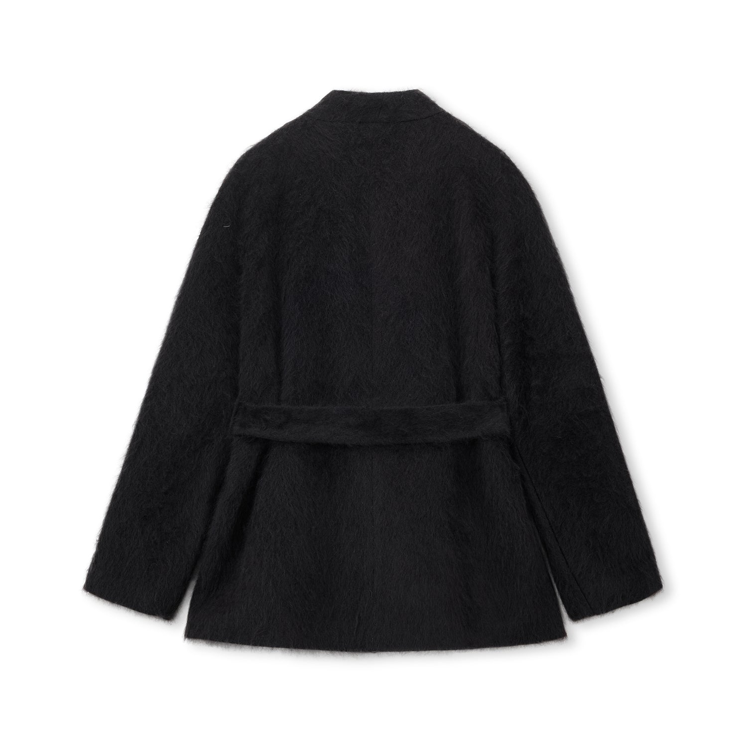 Brushed Belted Wool-Blend Knit Jacket