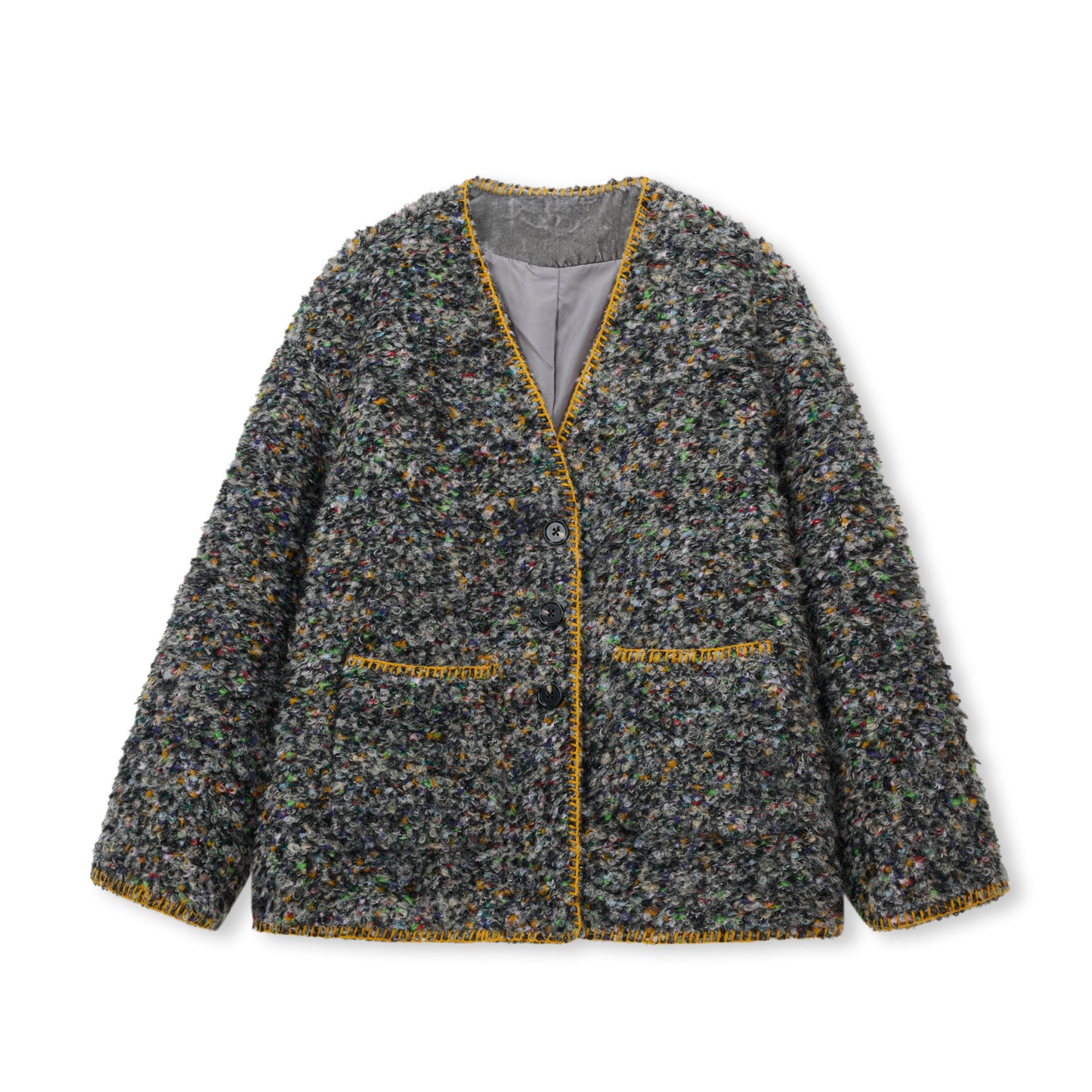 Mosaic Tweed Down Jacket