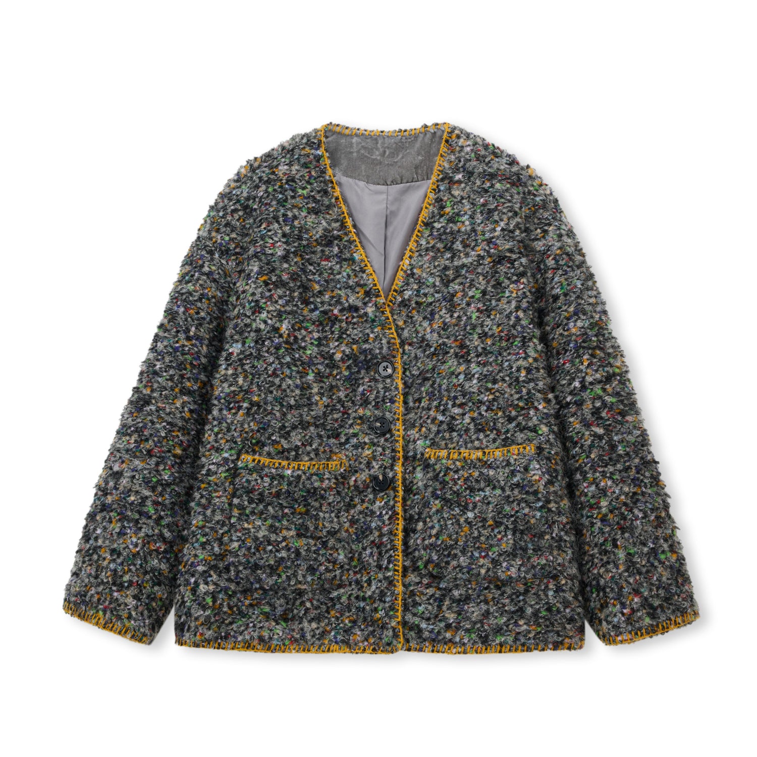 Mosaic Tweed Down Jacket