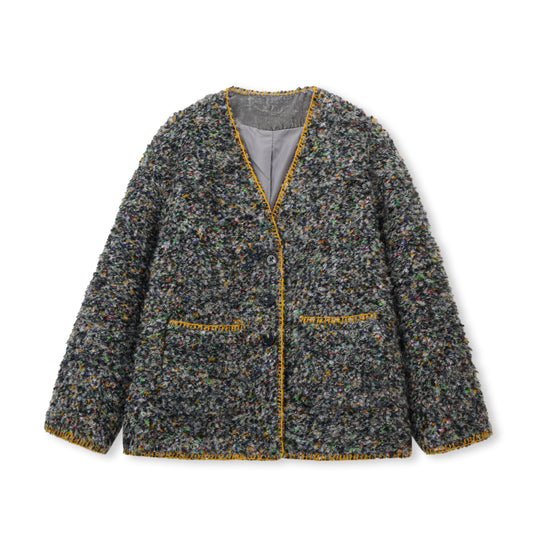 Mosaic Tweed Down Jacket
