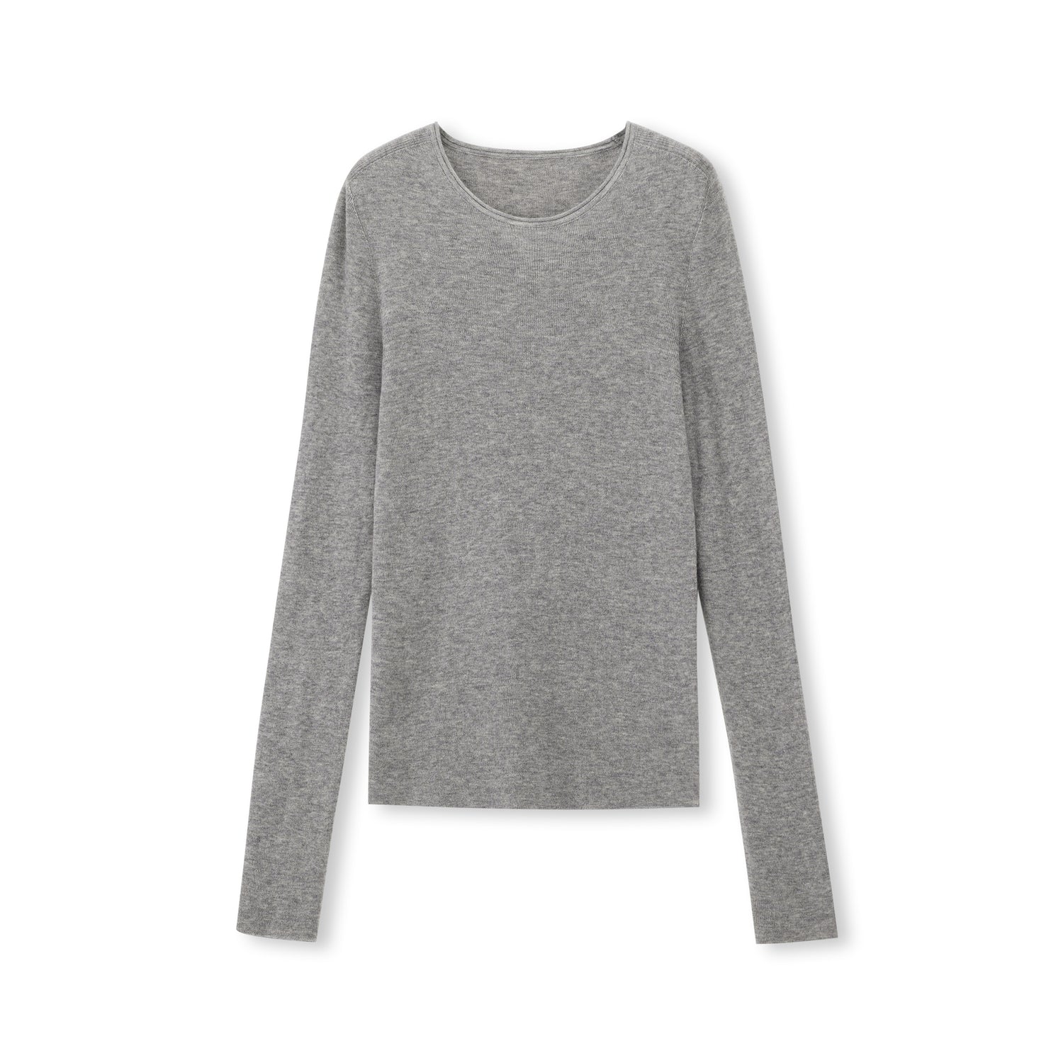 Fine-Gauge Cashmere-Silk Blend Scoopneck Knit Top