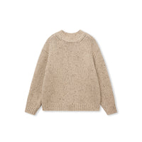 Marl-Knit Wool Crewneck Sweater