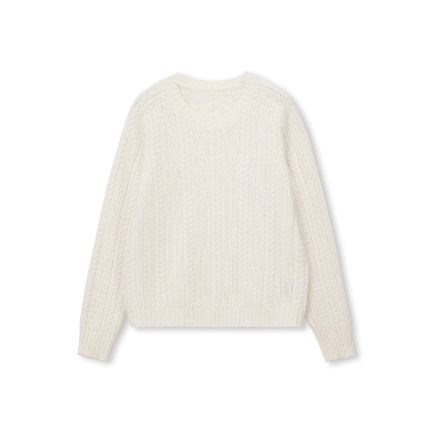 Cable-Knit Wool-Blend Crewneck Sweater
