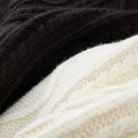 Side-Button Collared Cable-Knit Wool-Blend Sweater