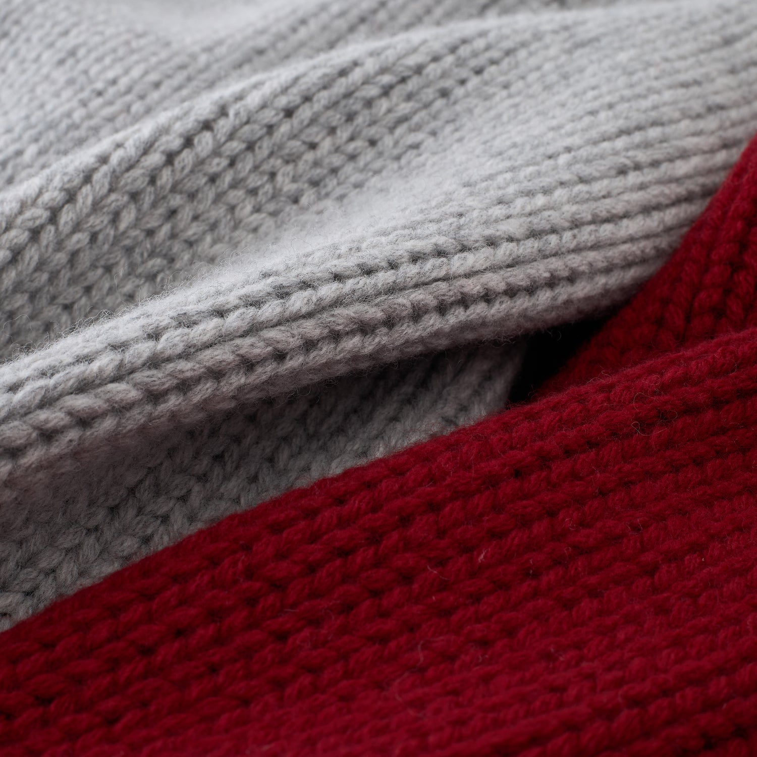 Scarf-Trim Wool Button Cardigan