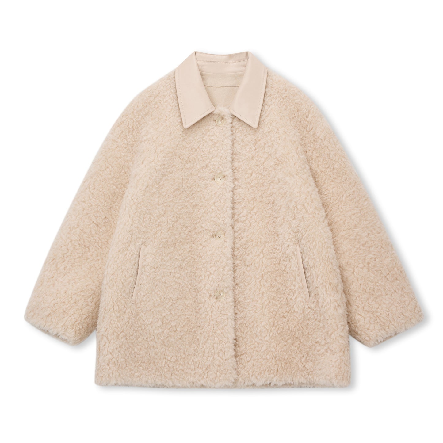 Contrast Leather Shearling