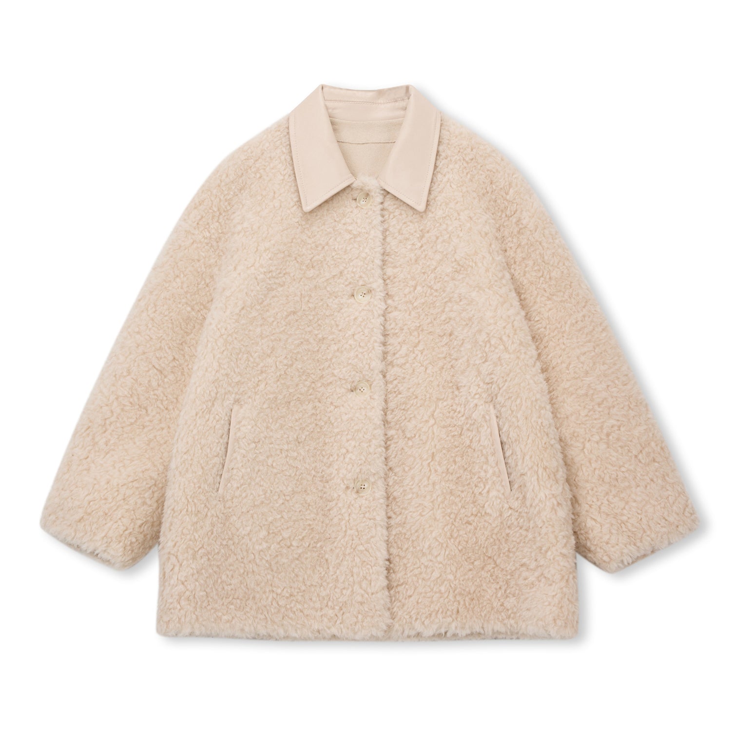 Contrast Leather Shearling