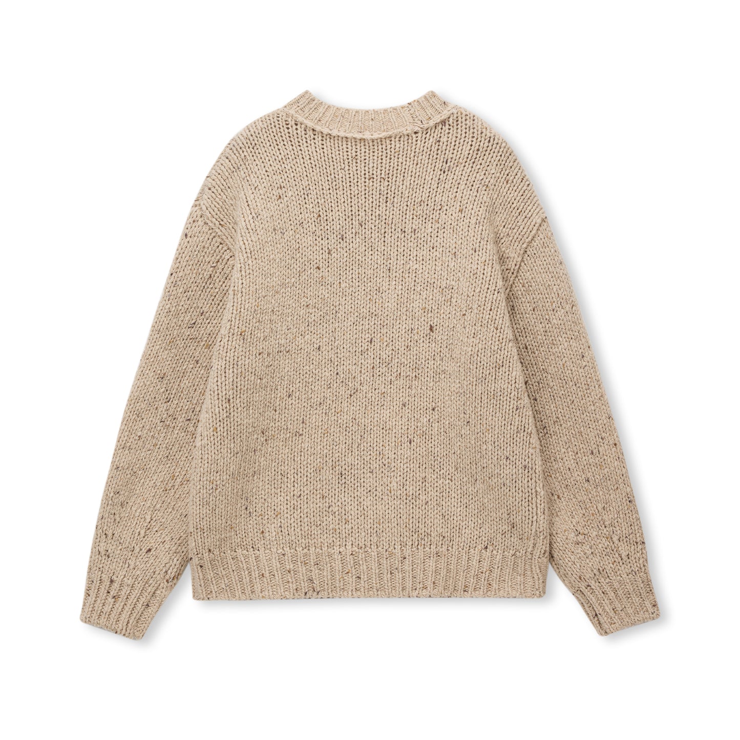 Marl-Knit Wool Crewneck Sweater