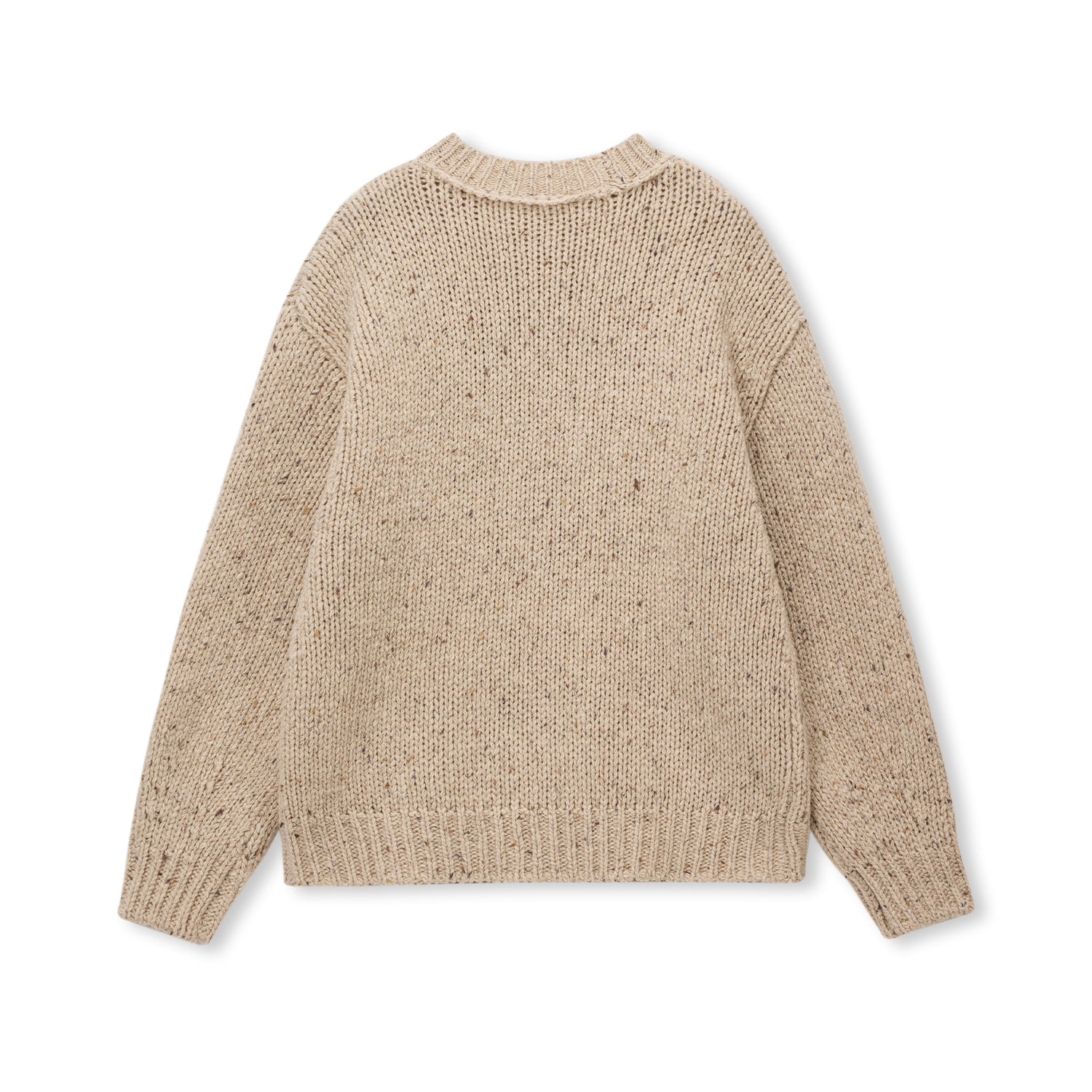 Marl-Knit Wool Crewneck Sweater