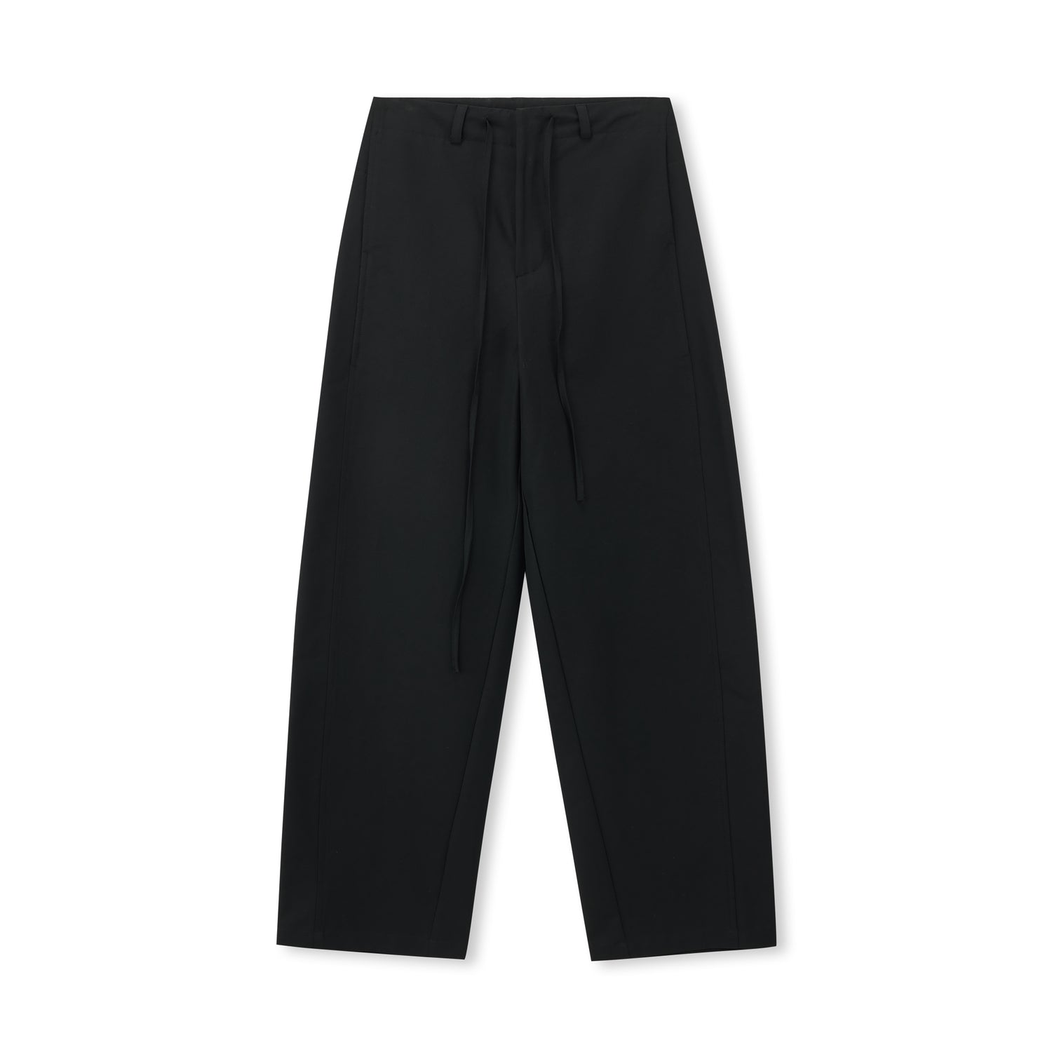 Tie-Waist Cotton-Blend Wide-Leg Pants